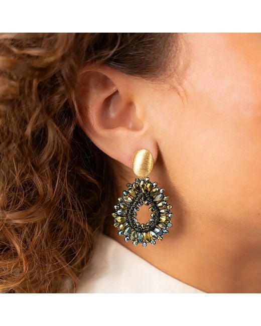 LOTT.gioielli Green Metallic Silk Drop S Earrings
