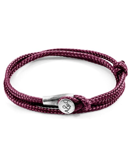 Anchor and Crew Purple Aubergine Dundee & Rope Bracelet for men