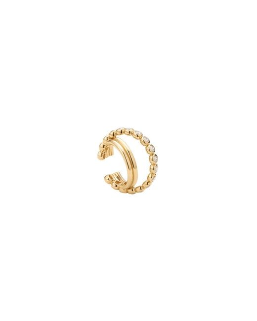 Vanhi Metallic Vina Crystal Bezel Ear Cuff