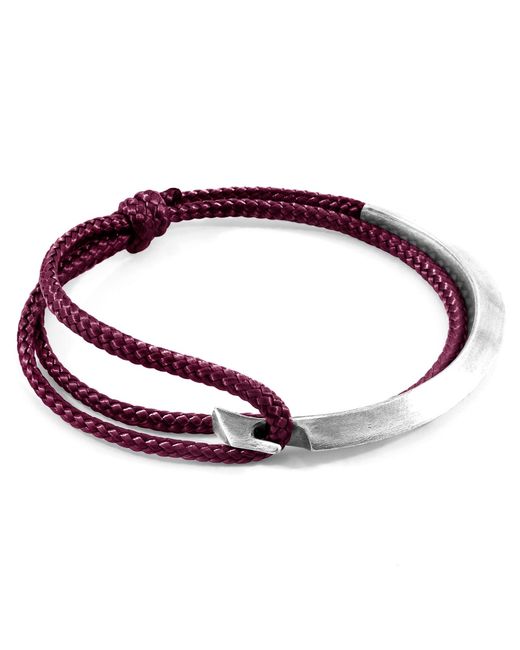 Anchor and Crew Purple Aubergine Hove & Rope Bracelet for men