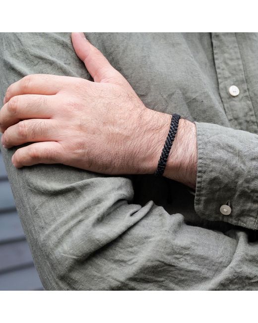 Harbour UK Bracelets Black Chunky Rope Bracelet – Handmade Bold Design for men
