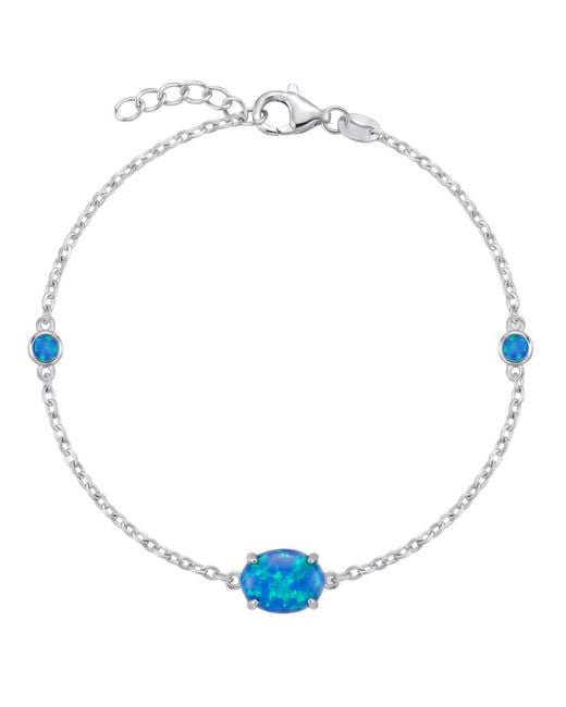 Latelita London Blue Oval Opal Bracelet