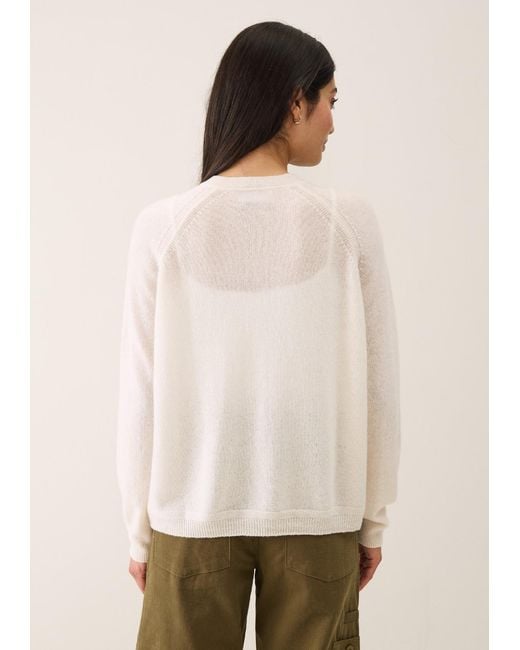 Loop Cashmere White Featherweight Cardigan