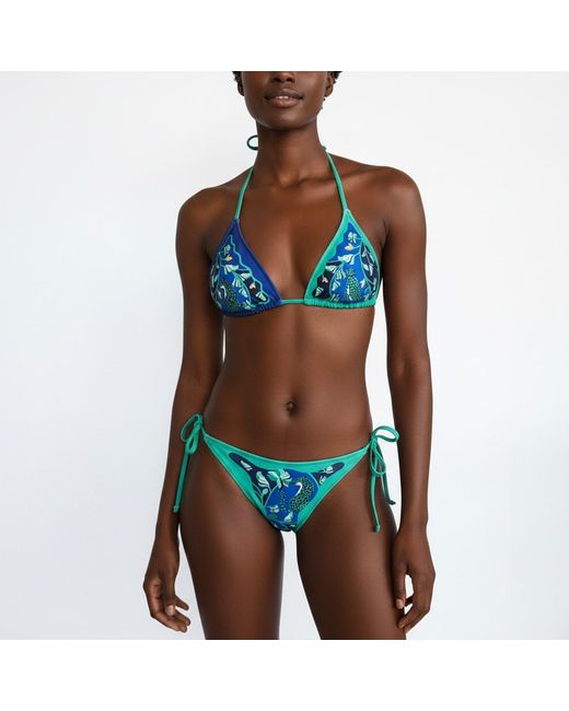 Jessie Zhao New York Green Verdant Wild Reversible Tie Side Bottom