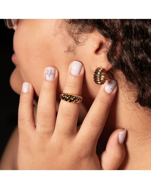 Belinda Jewelz Metallic Croissant Dome Ring