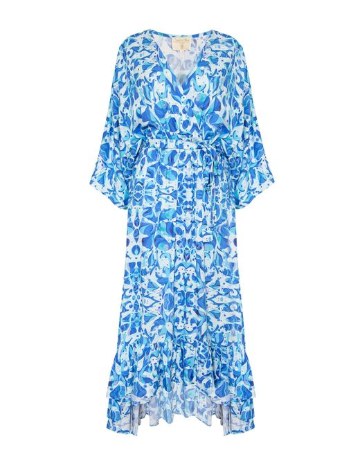 Sophia Alexia Blue Greek Goddess Mozambique Midaxi Dress
