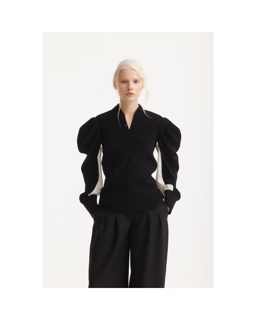 Julia Allert Black Party Minimalist Long Sleeve Top