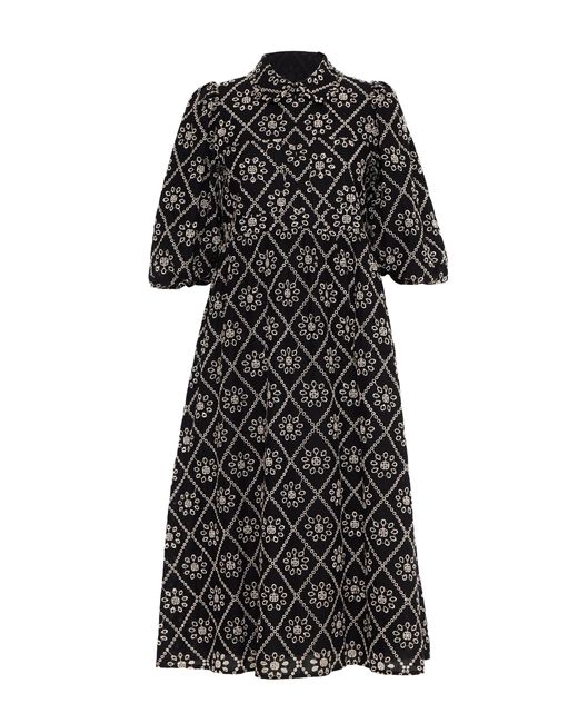 Rose & Nancy Black Lucille And Broderie Dress