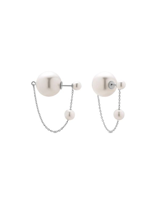 Lisa&Co. Metallic Earrings Double Pearl Swing