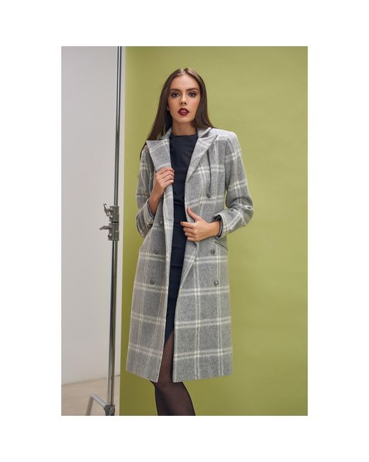 AVENUE No.29 Gray Check Wool Chester Coat