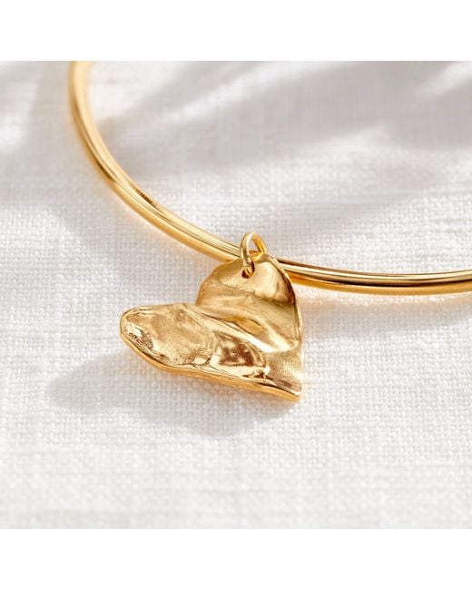 Posh Totty Designs Metallic Fortune Heart Charm Bangle