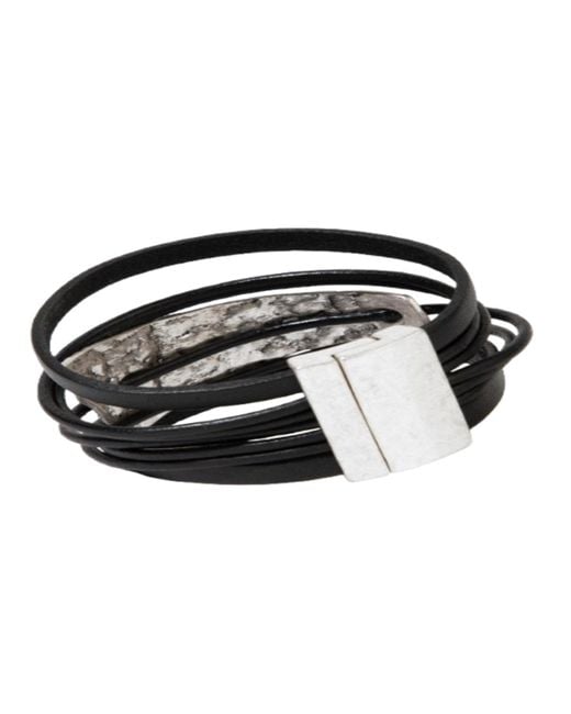 Saachi Black Absolute Zero Leather Bracelet