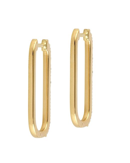 Artisan Metallic Diamond Oval Hoop Earrings