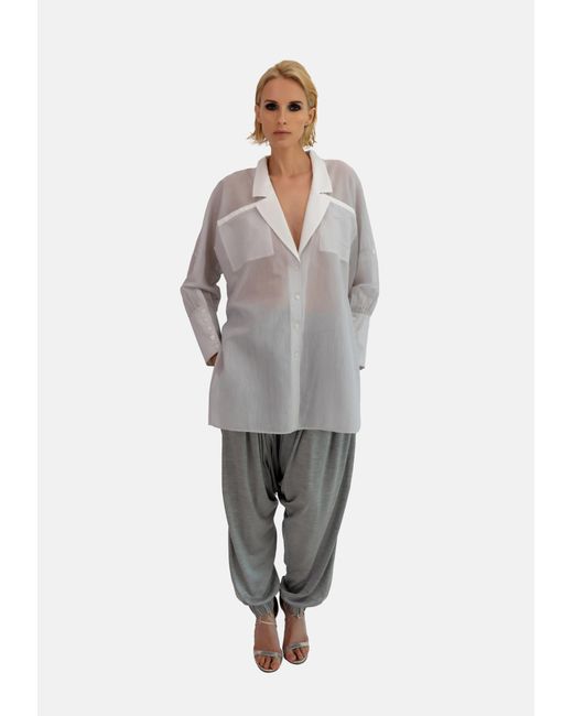 Helene Galwas Gray Ingeborg Blouse