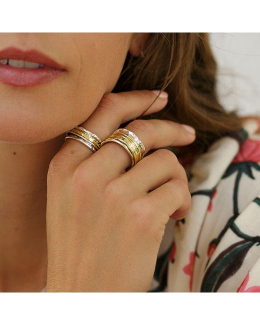 Isla Silver White Haytor Statement Spinning Ring