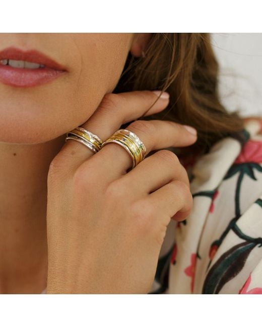 Isla Silver White Haytor Statement Spinning Ring