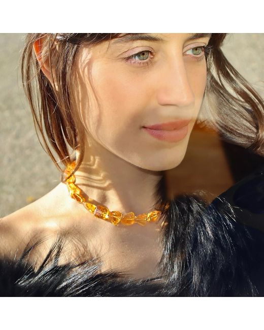 Mineralgems•Studio Metallic Madeira Citrine Quartz Necklace