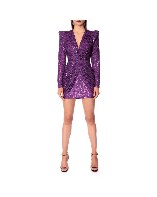 AGGI Jennifer Purple Magic Mini Sequin Dress