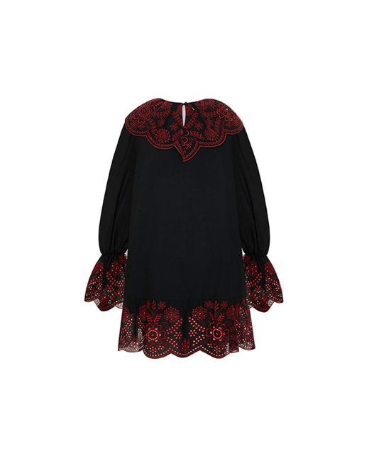 Pcfg Black The Broderie Anglaise Edit Embroidered Detail Mini Dress