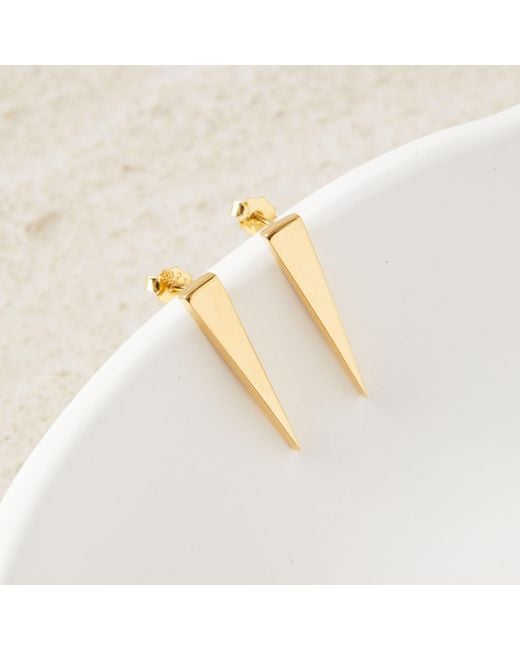 Esterah White Tapered Stud Earrings