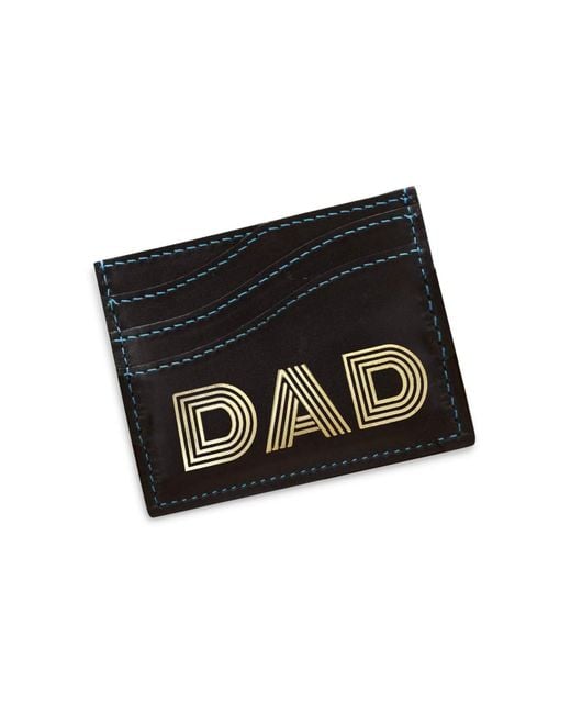 VIDA VIDA Black Leather Wave Card Holder With Contrast Stitch for men