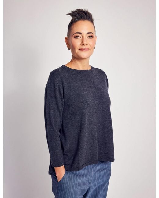 Lindsay Nicholas New York Blue Wellesley Sweater
