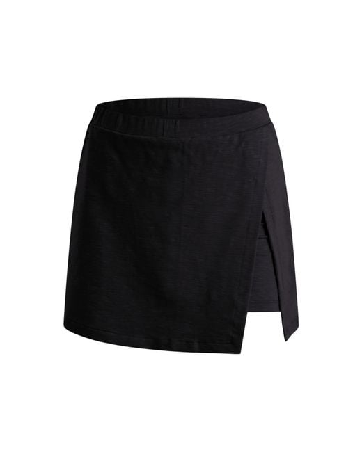 Known Supply Black Asymmetrical Cotton Skort