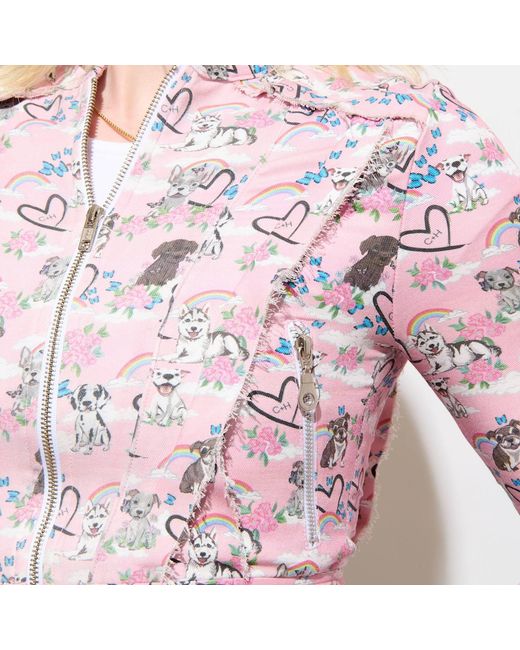 Cloud Haven Pink Love Them All Cropped Jacket
