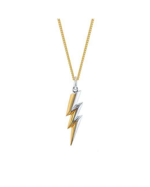 True Rocks Metallic 18Kt Plated & Sterling Bolt Charm On Hoop for men