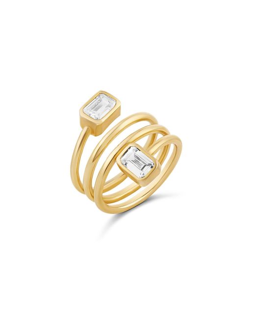 SHYMI Metallic Emerald Spiral Statement Ring