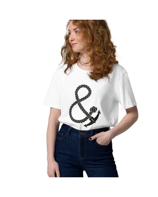 Anchor and Crew White Oversized Ampersand Signature Organic Cotton T-Shirt