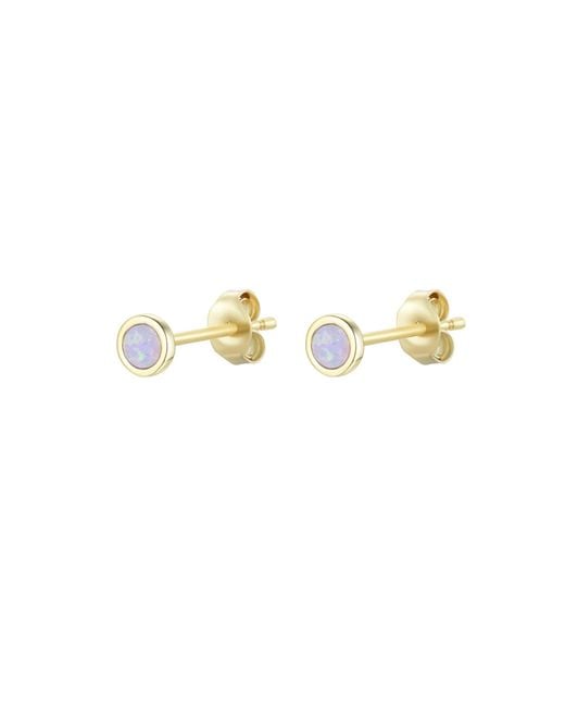 KAMARIA Metallic Mini Round Opal Stud Earrings