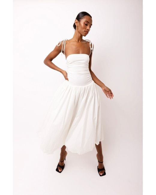 Amy Lynn White Alexa Rich Cotton Puffball Dress