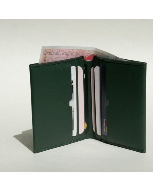 godi. Green Handmade Bifold Leather Wallet for men