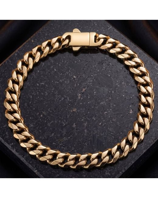 Harfi Metallic Plated Cuban Curb Chain Bracelet For for men