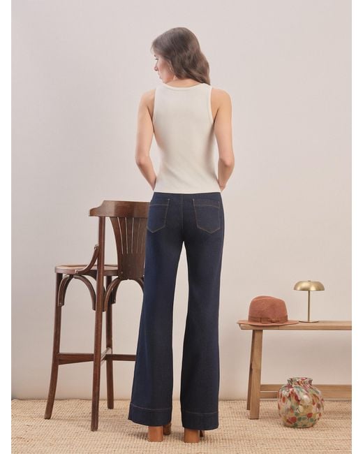 Malo Blue High-Waist Bootcut Jeans