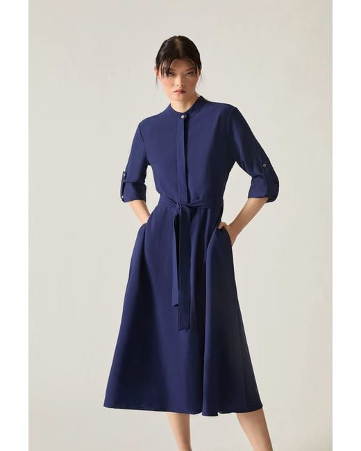 James Lakeland Blue Tie-Waist Midi Dress