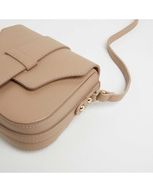 Betsy & Floss Natural Apulia Satchel Crossbody Bag In Light Taupe