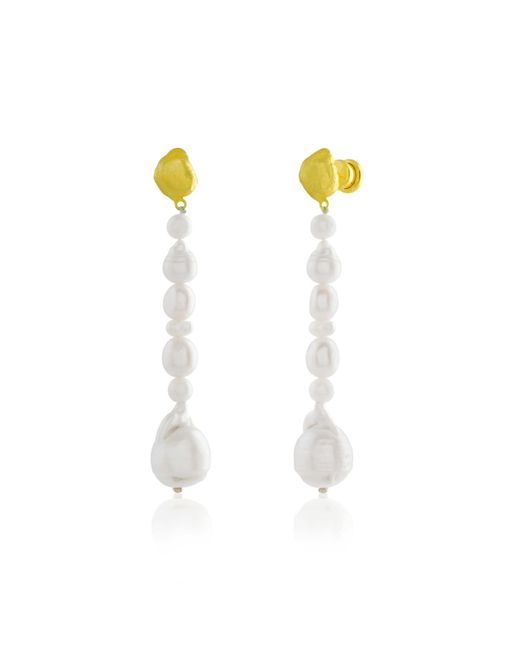 Arvino White Pearl Drop Earrings
