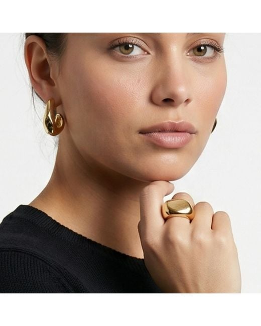 Uchi and Soto Metallic Nami Hammered Ring