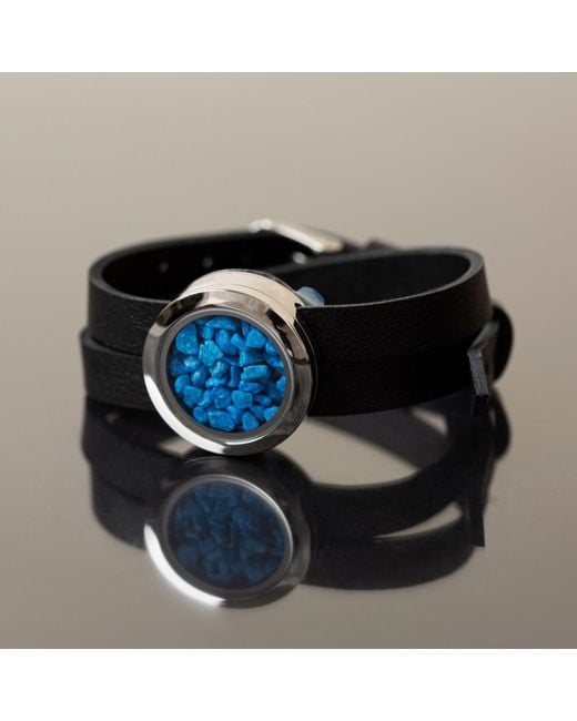 My Little Nature Blue Handcrafted Designer Leather Bracelet With Natural Stones – Sustainable Jewelry