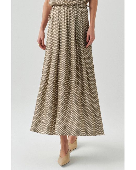 Exquise Natural Dalia Midi Elasticized Skirt