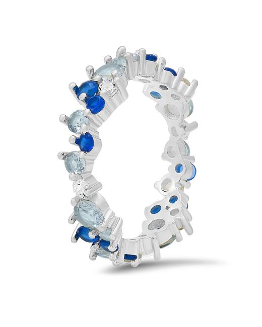 Kylie Harper Blue Sterling Abstract Ombre Eternity Band Ring