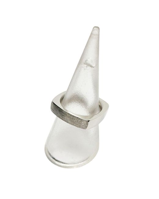 Tg-Jewellery by Tamara Gervasio Metallic Platinum Solid Square Band Ring Handmade