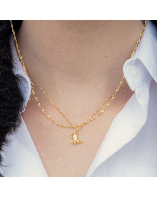 Shaded the Label Metallic Jessie Cowboy Boot Pendant Necklace