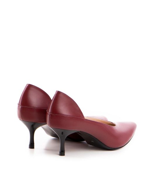 The 5Th Element Pink Celine Burgundy Leather Kitten Heels