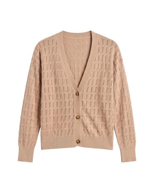 Brodie Cashmere Natural Scallop Trim Pretty Cardi