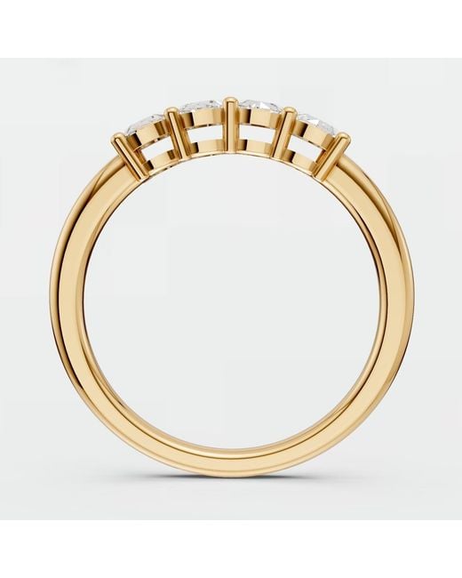 Aya Fine Jewelry Metallic Delicate Four Stone Lab Diamond Ring