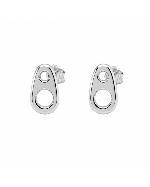 Cier Metallic Soda Tab Stud Earrings