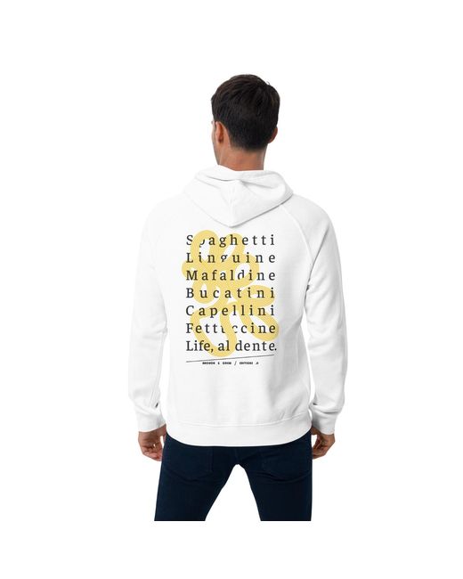Anchor and Crew White Eleven Life, Al Dente Editions Organic Cotton Hoodie